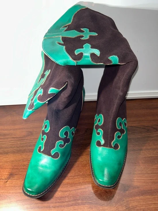 NWOT Corkys Elite Brand Suede & Leather Western Boots - Picture 3 of 11